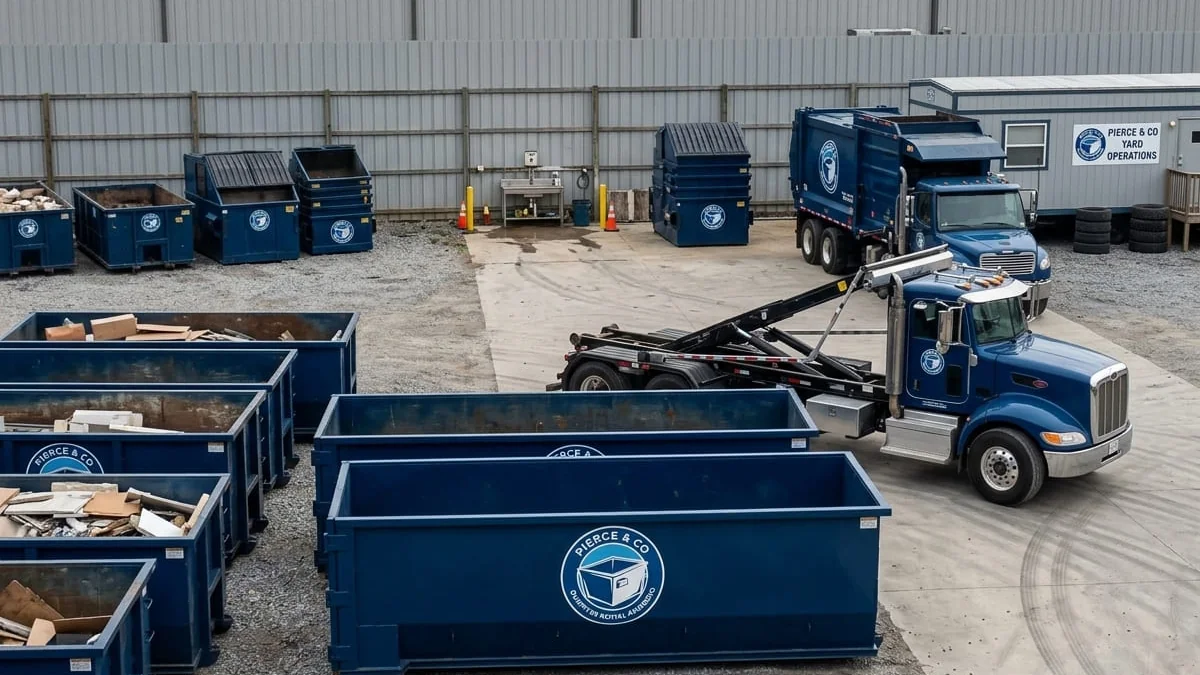 Pierce & Co Dumpster Rental crew and fleet in Asheboro