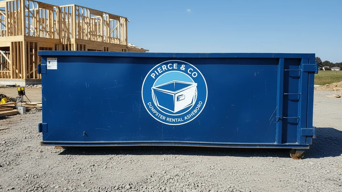Roll-off dumpster rental in Farmer, NC delivered by Pierce & Co Dumpster Rental Asheboro