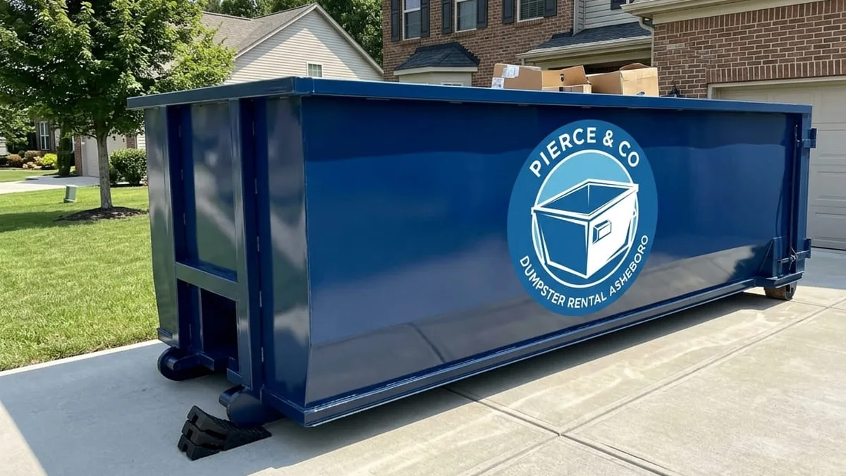 Roll-off dumpster rental in Trinity, NC delivered by Pierce & Co Dumpster Rental Asheboro Roll-off dumpster rental in Trinity, NC delivered by Pierce & Co Dumpster Rental Asheboro
