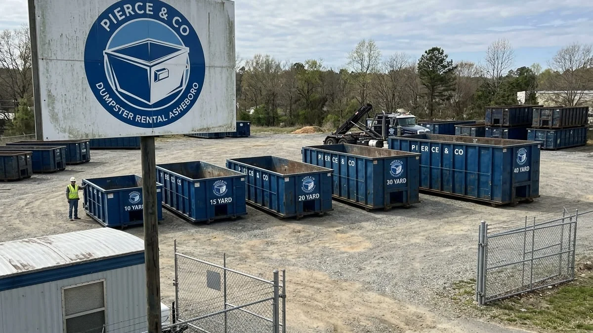 Dumpster sizes available in Asheboro, NC